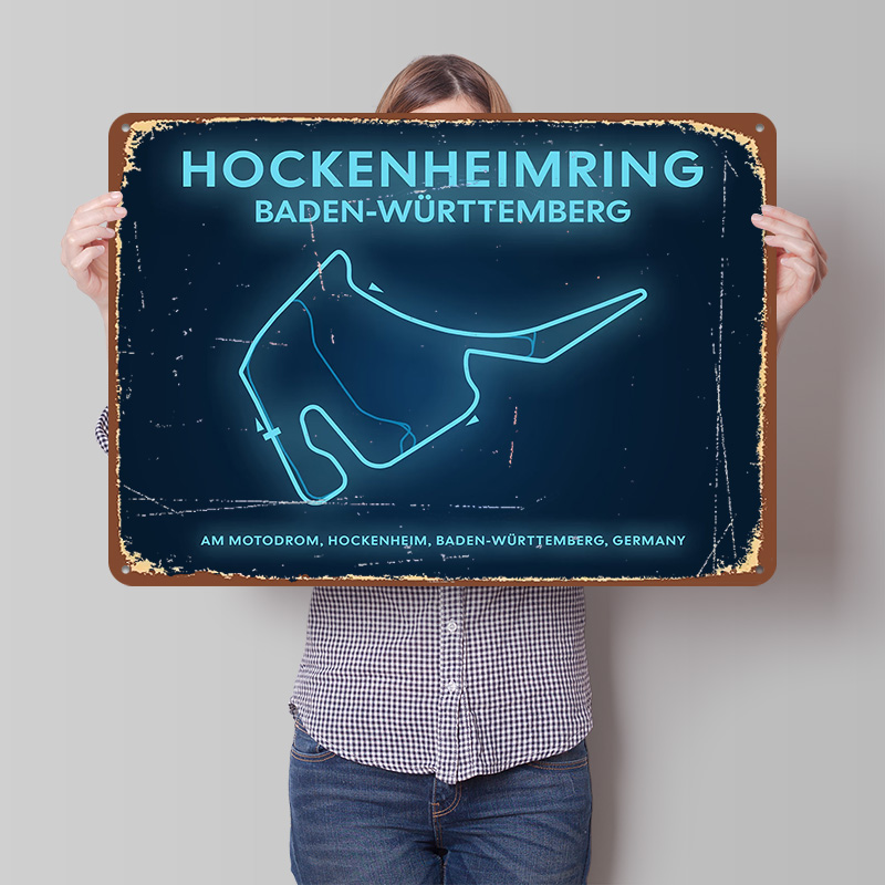 Custom Map Poster - Hockenheimring Circuit Neon Map Poster Custom