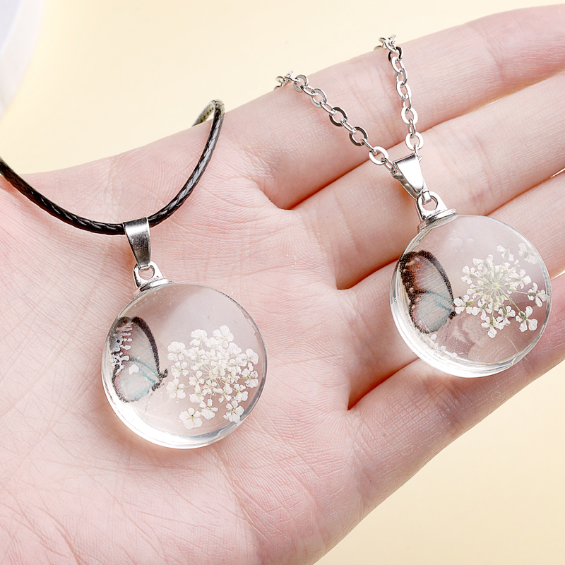 Fahion Glass Charm Real Dried  - Birth Flower Necklace recensie en prijs