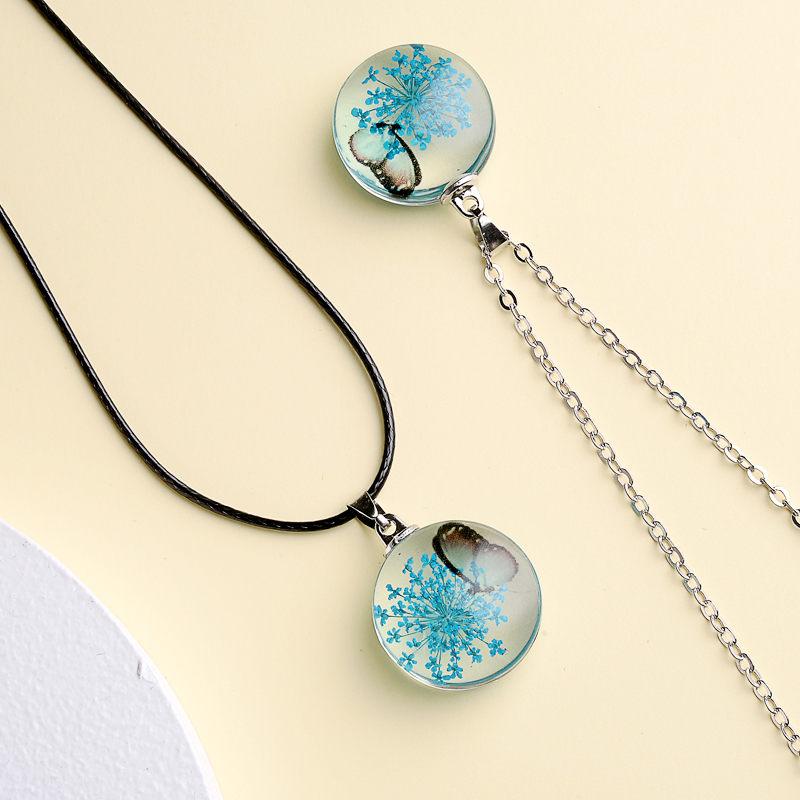 Fahion Glass Charm Real Dried  - Birth Flower Necklace recensie en prijs