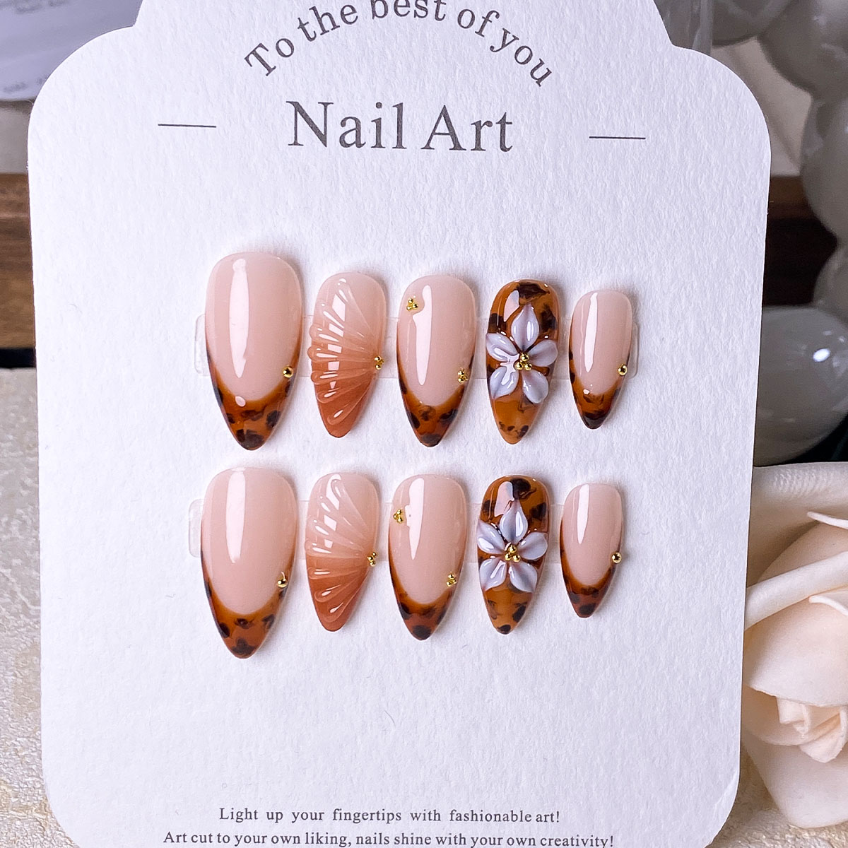 10 pieces of handcrafted brown - Pressed Flower Art recensie en prijs