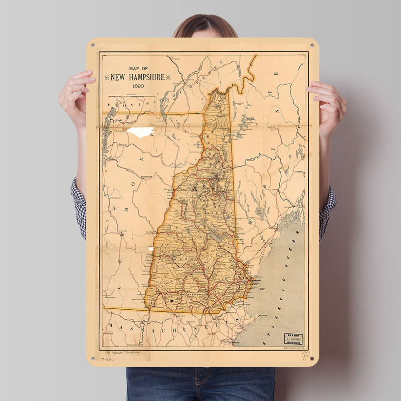New Hampshire Map 1890 Poster  - Custom Map Poster recensie en prijs