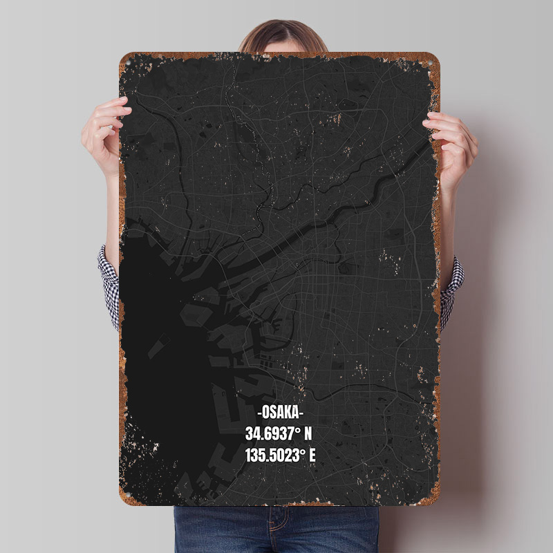 Osaka City Map Tinplate Poster - Custom Map Poster recensie en prijs