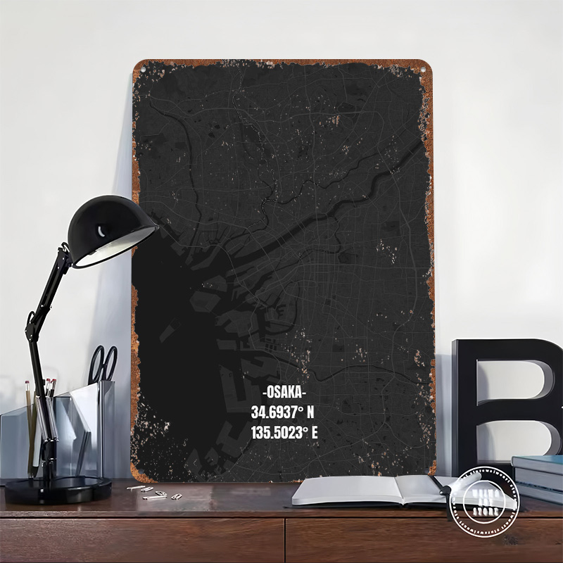 Osaka City Map Tinplate Poster - Custom Map Poster recensie en prijs