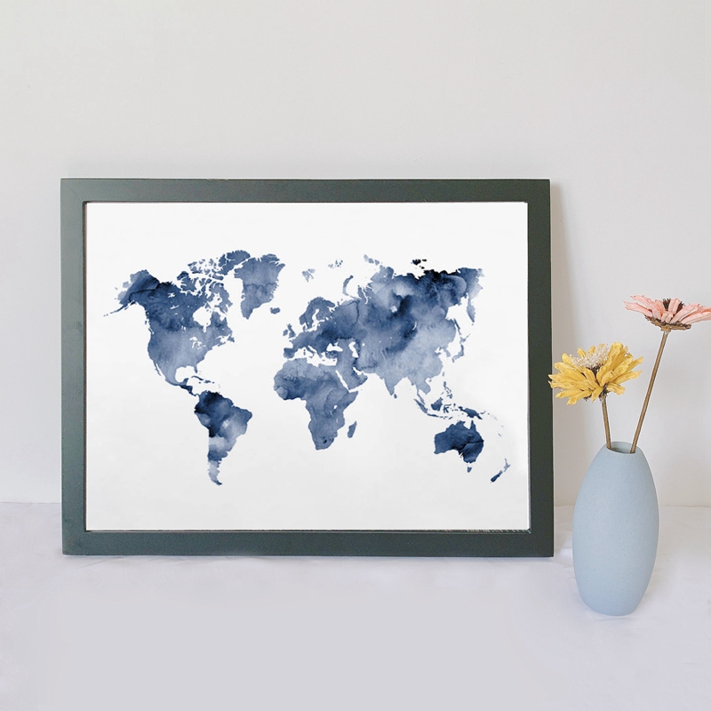 Blue World Map Print Navy Map  - Custom Star Map recensie en prijs