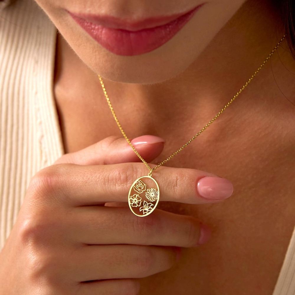 Custom Birth Flower Necklace P - Birth Flower Necklace recensie en prijs
