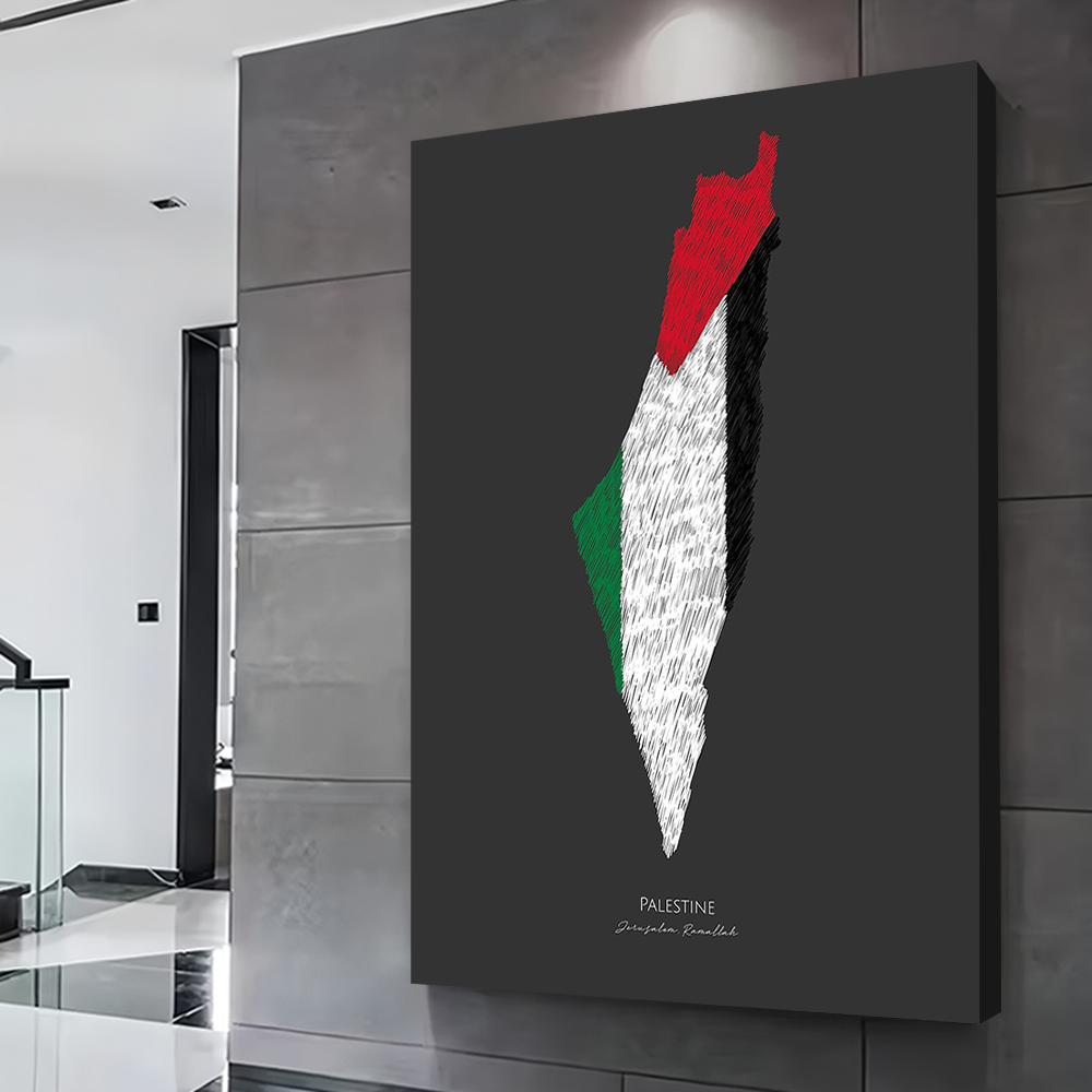 PALESTINE FLAG LINE Map Prints - Custom Map Poster recensie en prijs