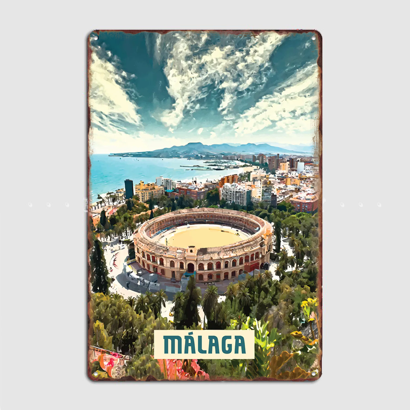 Málaga Vintage City Travel Pos - Custom Map Poster recensie en prijs