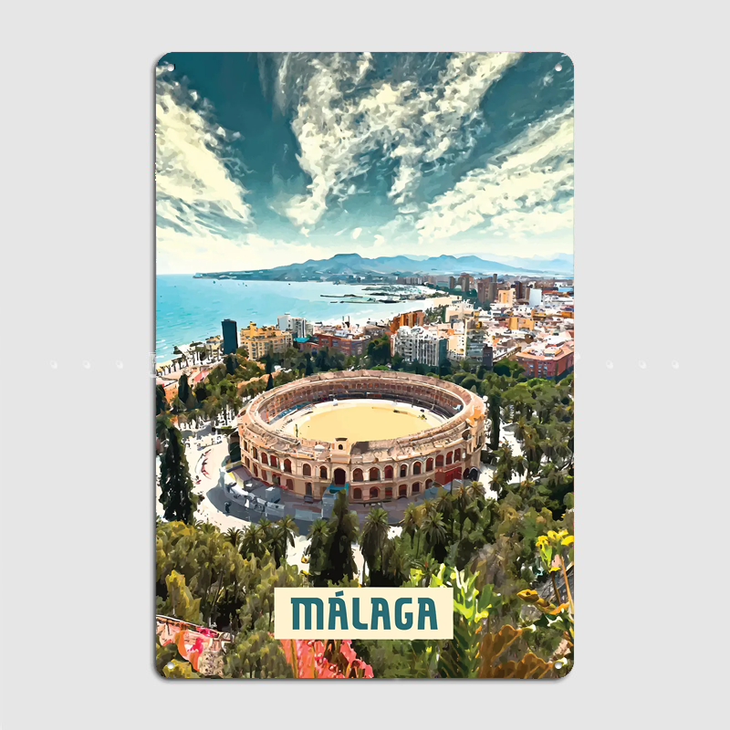 Málaga Vintage City Travel Pos - Custom Map Poster recensie en prijs