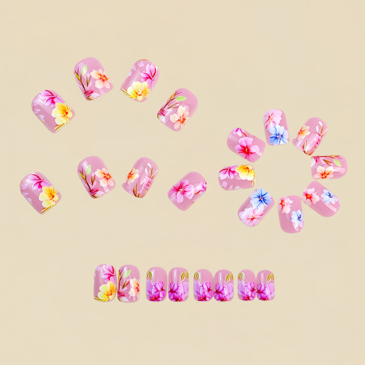 Medium fake nails for women gi - Pressed Flower Art recensie en prijs