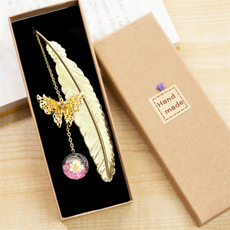 1pc Chinese Style Metal Feathe - Dried Flower Bookmark recensie en prijs