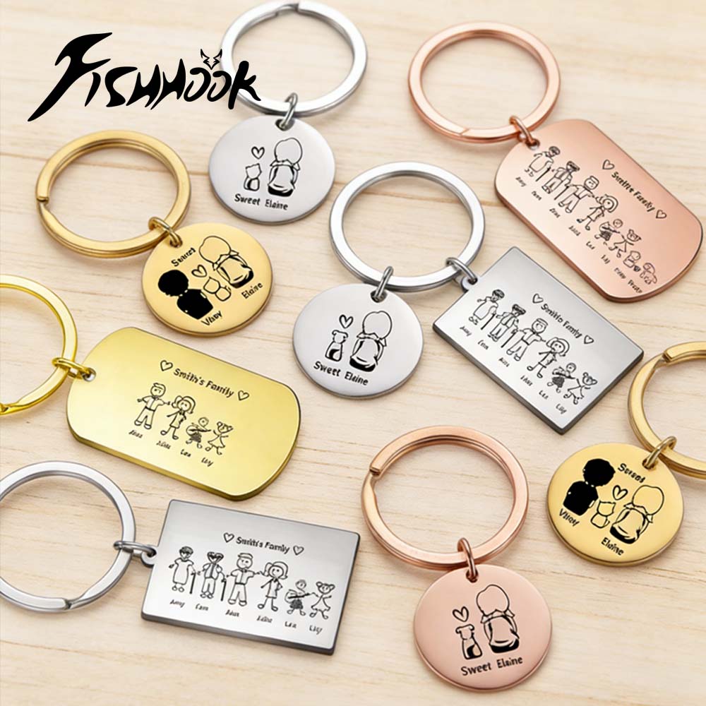 Family Personalized Keychain C - Initial Ring Custom recensie en prijs
