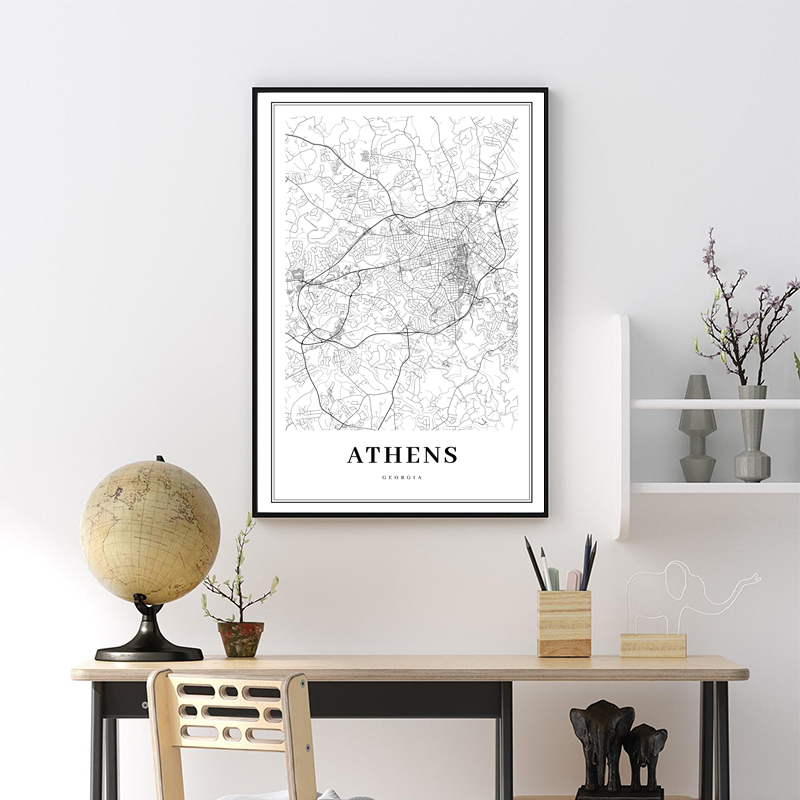 Greece Road Map Poster Black a - Custom Star Map recensie en prijs