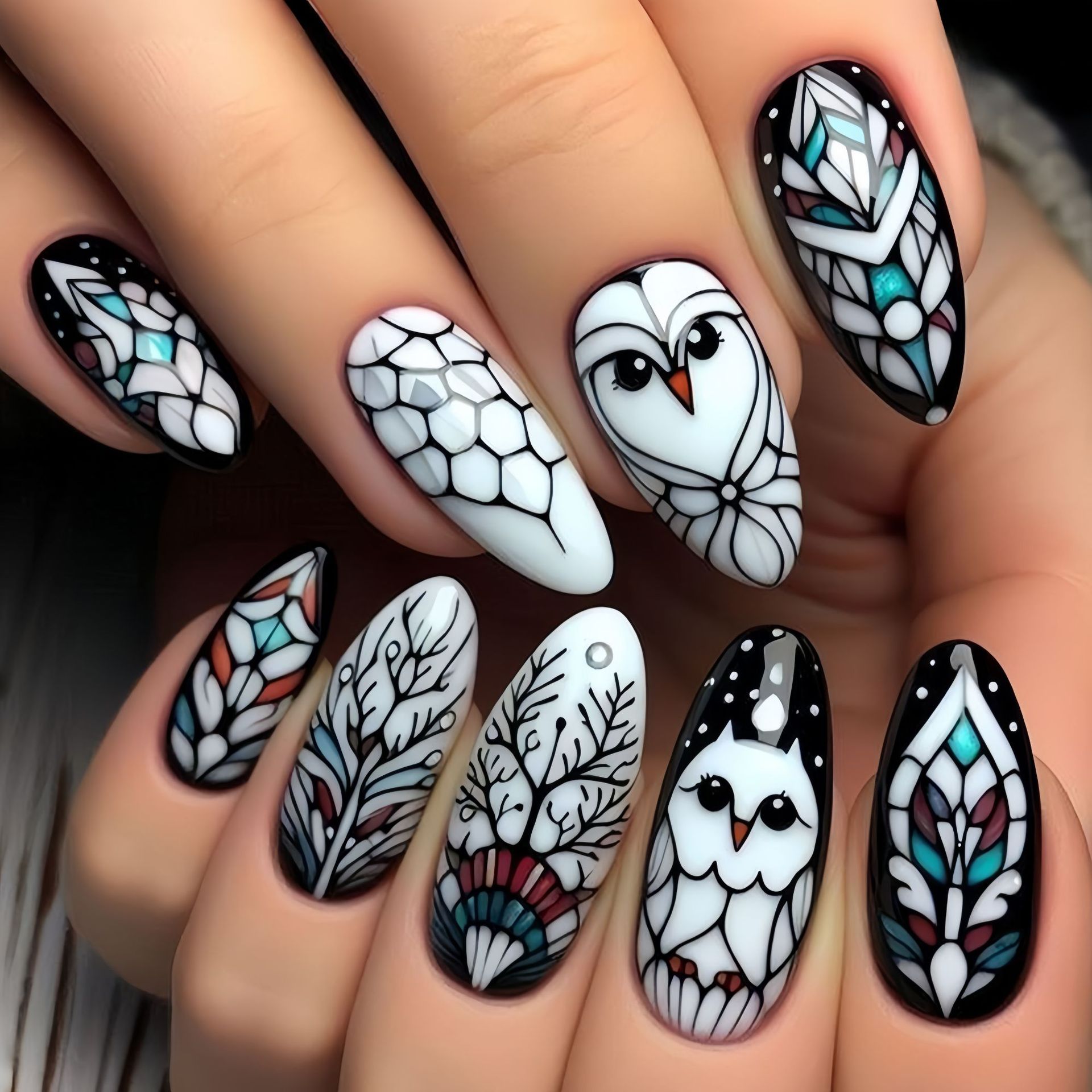 Medium long fake nails for wom - Pressed Flower Art recensie en prijs