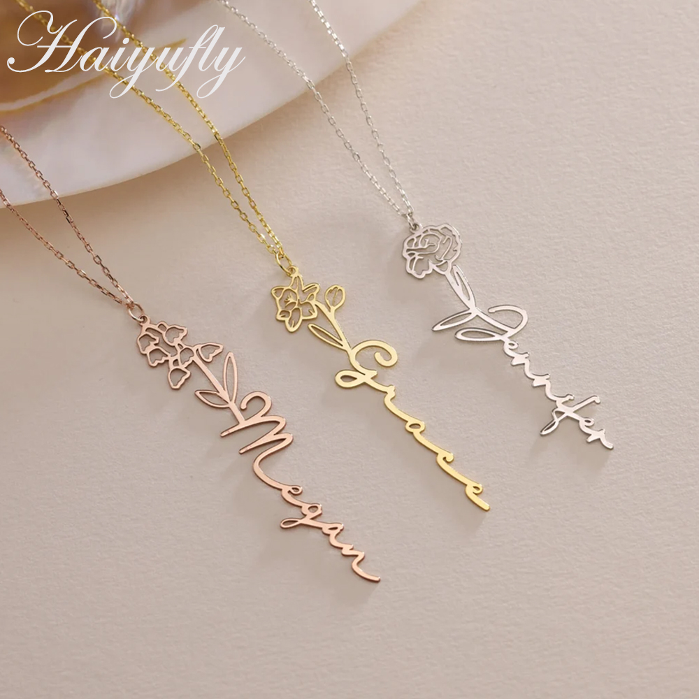 Haiyufly Custom Name Necklace  - Birth Flower Necklace recensie en prijs