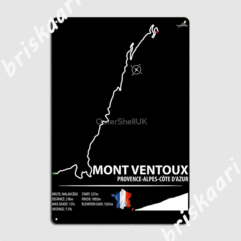 Mont Ventoux Malaucene Route P - Custom Map Poster recensie en prijs