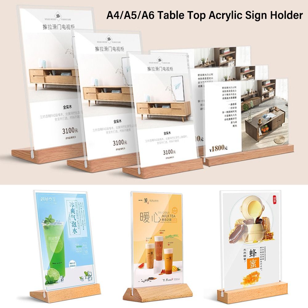 Durable Acrylic Table Top Sign - Engraved Wood Frame recensie en prijs
