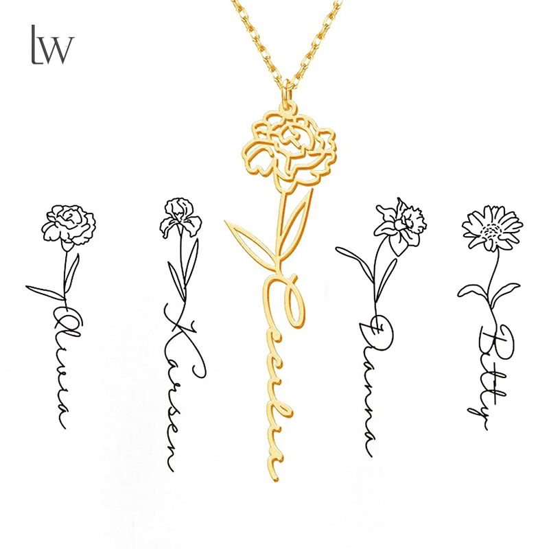 Personalized Birth Flower Name - Birth Flower Necklace recensie en prijs