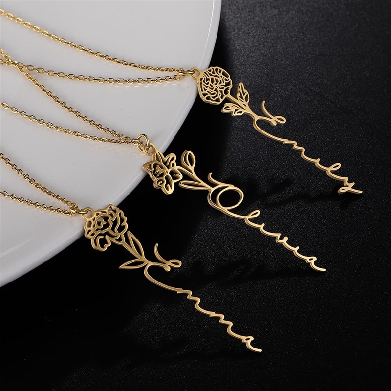 Personalized Birth Flower Name - Birth Flower Necklace recensie en prijs