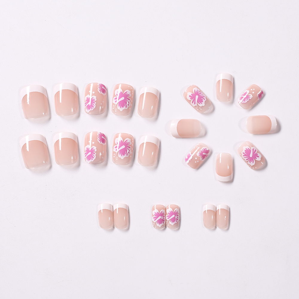 24Pcs French Flower False Nail - Pressed Flower Art recensie en prijs
