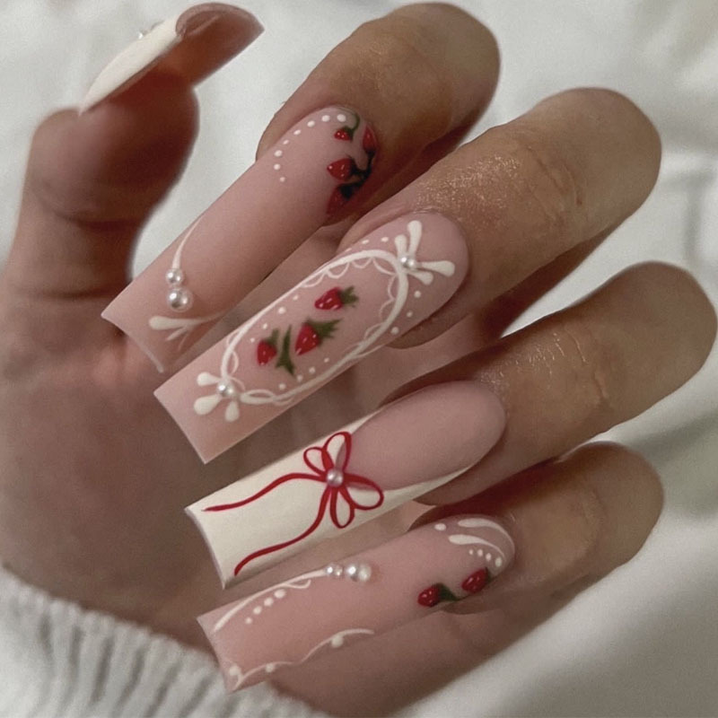 24pcs Flower Press on Nails Ar - Pressed Flower Art recensie en prijs